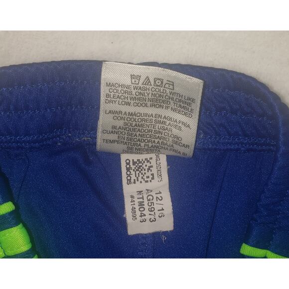 Adidas Boys Size 7 Active Shorts – Blue & Neon Green | Stretchy, Sporty - Picture 4 of 9